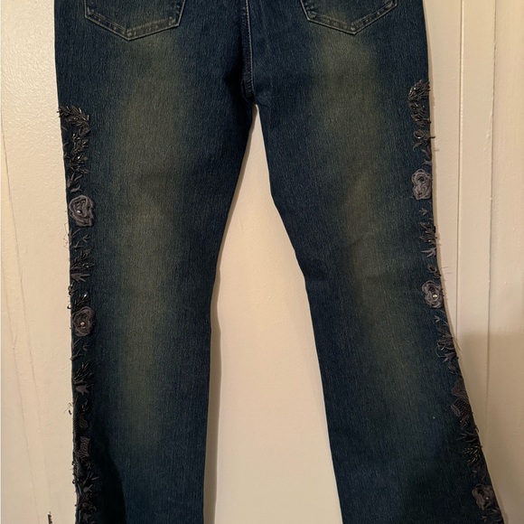 Vintage flared GoldName Jeans , French brand . embroidered with beading - Picture 2 of 11